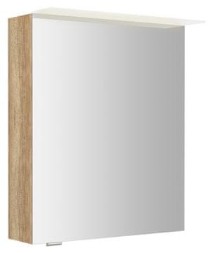 SAPHO LED Osvetljena Kopalniška Galerka LINEX, Dub Alabama 60x70, Univerzalna Namestitev