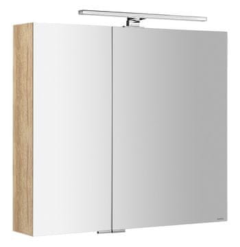 SAPHO Elegantna LED Galerka MIRRÓ, Dub Alabama, 80x70x16cm
