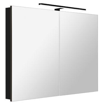 SAPHO Elegantna črna mat LED ogledalna omara GRETA, 101x70x14cm