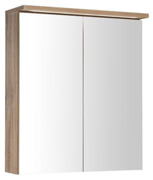 AQUALINE Galenska Omarica s LED Osvetlitvijo 60x70x22cm, Dub Emporio