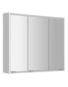 SAPHO Elegantna LED Kopalniška Zrcalna Omarica BATU 80x71x15cm, Bela Lesk