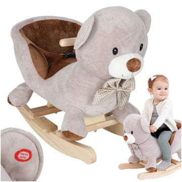 WOWO Plišasti gugalni medved s sedežem in zvoki 12m+