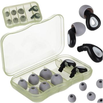 WOWO Silikonski čepki za ušesa za dušenje hrupa set S/M/L s škatlico