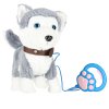 Interaktivni kuža na povodcu laja in hodi husky