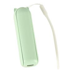 WOWO Zložljiv mini ventilator 2v1 s powerbanko USB zelen