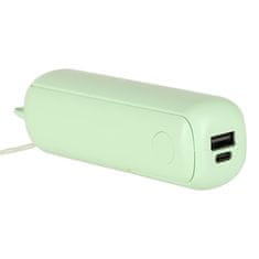 WOWO Zložljiv mini ventilator 2v1 s powerbanko USB zelen
