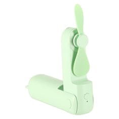 WOWO Zložljiv mini ventilator 2v1 s powerbanko USB zelen