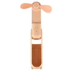 WOWO Zložljiv mini ventilator 2v1 s powerbanko USB roza