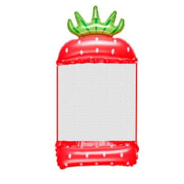 WOWO Napihljiv bazenski ležalnik z mrežico Jagoda