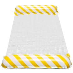 WOWO Napihljiv bazenski ležalnik z mrežico rumeno-bel