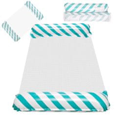 WOWO Napihljiv bazenski ležalnik z mrežico modro-bel