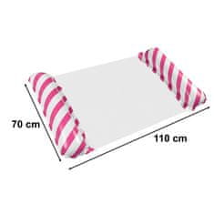 WOWO Napihljiv bazenski ležalnik z mrežico roza-bel