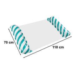 WOWO Napihljiv bazenski ležalnik z mrežico modro-bel