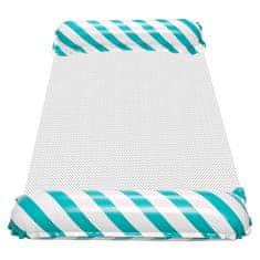 WOWO Napihljiv bazenski ležalnik z mrežico modro-bel