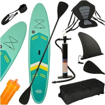 WOWO Napihljiva SUP deska s sedežem in veslom komplet turkizna