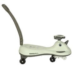 WOWO Otroški gravitačni skiro s svetlečimi kolesi siv