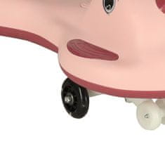 WOWO Otroški gravitačni skiro s svetlečimi kolesi roza