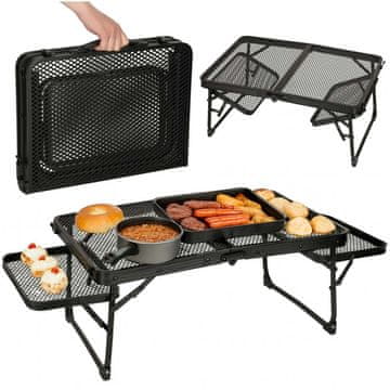 WOWO Zložljiva kamp miza iz aluminija s kovinsko mrežico