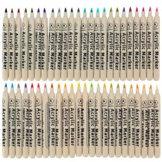 WOWO Akrilni flomastri za tekstil in površine vodoodporni set 48 barv