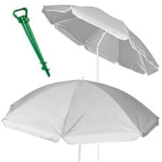 WOWO Plažni senčnik z UV filtrom zložljiv in nastavljiv 150 cm siv
