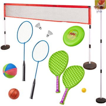 WOWO Športni set 5v1 za vrt badminton in igre z žogo