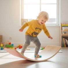 WOWO Montessori ravnotežna deska s filcem roza