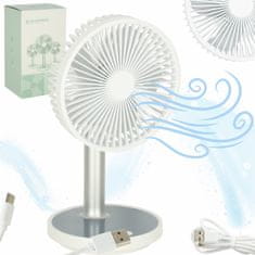 WOWO Prenosni stoječi ventilator USB-C z baterijo bel