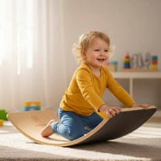 WOWO Montessori ravnotežna deska s filcem siva