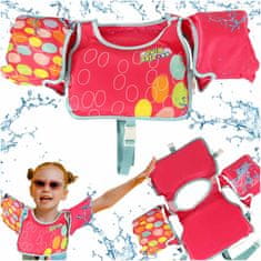 WOWO Otroški plavalni jopič z rokavčki roza