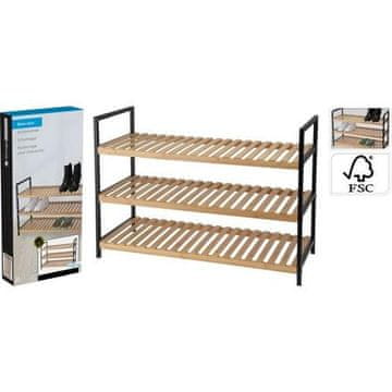 HOMESTYLING Čevljar KO-784630160 bambusovo stojalo, 3 police, 70 × 30 × 48 cm