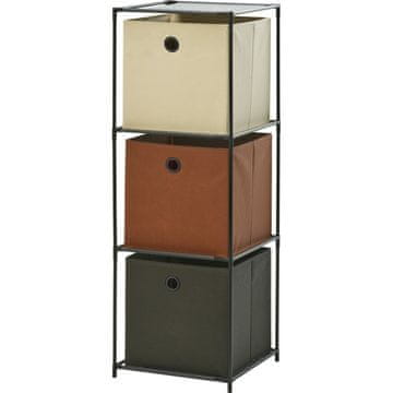 Stojalo za shranjevanje 3 nivojev s škatlami za tekstil 102 cm KO-C80653210