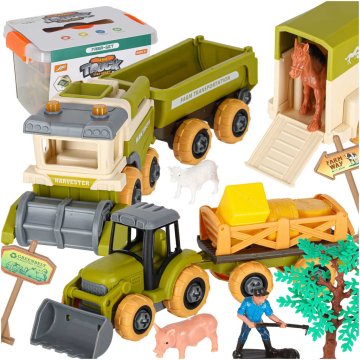 WOWO Vijačna farma za otroke traktorji in stroji z orodjem