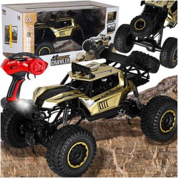 WOWO Velik RC avto Rock Crawler 4x4 1:8 z LED - zlat