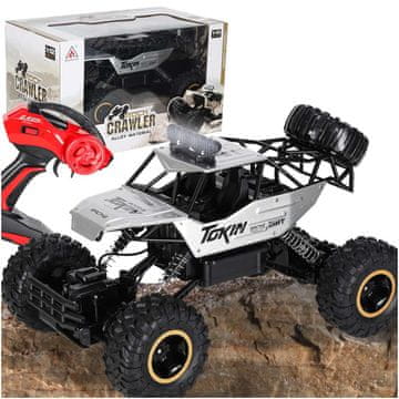 WOWO RC terenski avto 4x4 crawler s kovinsko karoserijo - srebrn