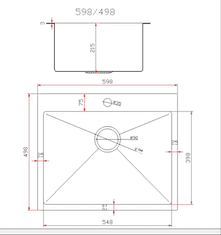 slomart Kuhinjsko pomivalno korito S6050, inox krom, 60 × 50 cm, 1 korito, nadpultna montaža