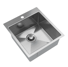 slomart Kuhinjsko pomivalno korito S4550, inox krom, 45 × 50 cm, 1 korito, nadpultna ali podvgradna montaža