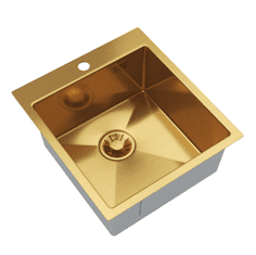 slomart Kuhinjsko pomivalno korito S4550 GOLD, zlata inox izvedba, 45 × 50 cm, 1 korito, nadpultna ali podvgradna montaža
