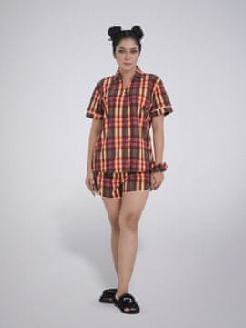 LEAFLETIC Ženski komplet za spanje z vzorcem karo