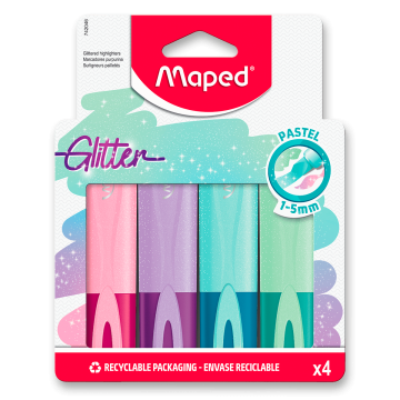 Maped Označevalnik Fluo Peps Classic Glitter - komplet 4 barv