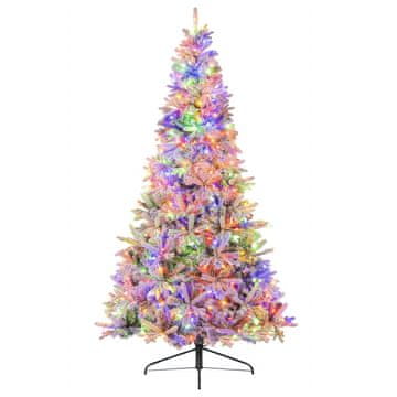 Northix 210 cm pol-umetno božično drevo z vnaprej osvetljeno polovico, prekrito s snegom