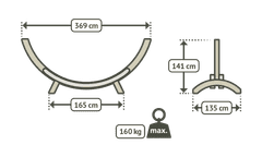La Siesta Stojalo Maera Eucalyptus za viseče mreže Double