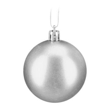 Northix Kroglice za božično drevo 150 kosov, mat, sijoče, bleščeče, trpežna plastika, srebrni trakovi