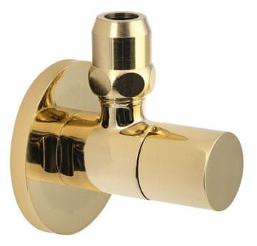 SAPHO Zlatni kotni ventil s priključkom, 1/2"x3/8", brez filtra, medenina
