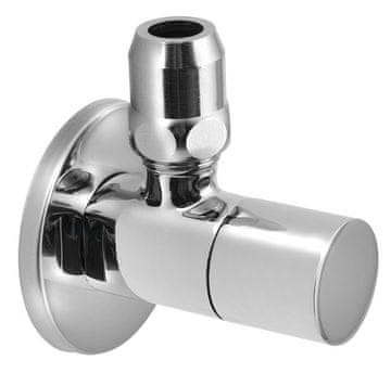 SAPHO Kotni ventil s kromirano matico, plastičen, 1/2"x3/8", okrogel oblikovan