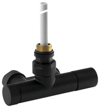 SAPHO MONO ONE Črna Mat Priključna Sada Ventilov 50mm za Enopoint Radiatorje