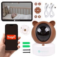 sarcia.eu Mary's Otroški monitor, otroška kamera z monitorjem, Medvedek 2v1, uspavanke, TUYA WiFi, USB