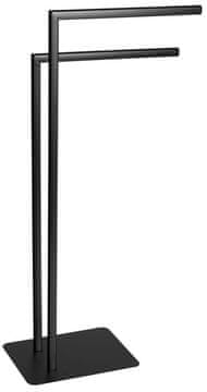 Gedy Črni mat samostoječ kvadratni vrteči stojalo za brisače FELIX 140x835x340 mm