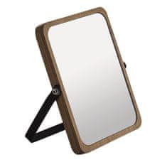 Gedy BAMBOOM Prosto-stoječe Kozmetično Ogledalo 162x185mm, Dvostransko, Črno/Bambus