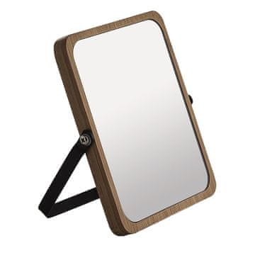 Gedy BAMBOOM Prosto-stoječe Kozmetično Ogledalo 162x185mm, Dvostransko, Črno/Bambus