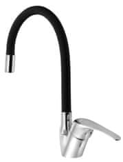 AQUALINE Elegantna kuhinjska armatura KASIOPEA 35 s prilagodljivim izlivom, krom/črna mat